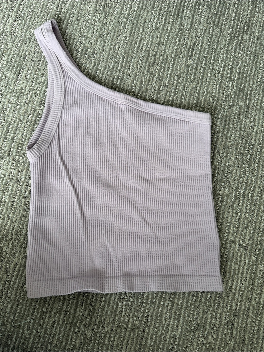 One-Shoulder Ribbed Tank Top - Lavender